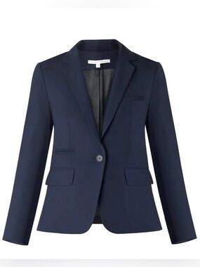 Veronica Beard Classic Dickey Jacket Navy Single-Button Blazer sz 12